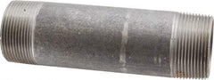 Made in USA - Schedule 40, 1-1/2" Diam x 6" Long Steel Black Pipe Nipple - Threaded - Exact Tool & Supply