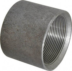 Made in USA - Size 2", Class 150, Malleable Iron Black Pipe Coupling - 150 psi, Threaded End Connection - Exact Tool & Supply