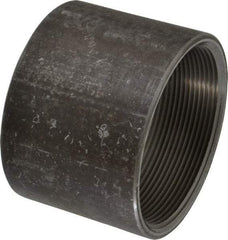 Made in USA - Size 4", Class 150, Steel Black Pipe Coupling - 150 psi, Threaded End Connection - Exact Tool & Supply