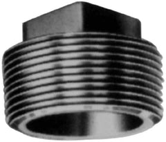 Made in USA - Class 150, 2-1/2" Galvanized Pipe Square Plug - Threaded, Malleable Iron - Exact Tool & Supply