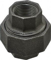 Made in USA - Size 3/4", Class 150, Malleable Iron Black Pipe Union - 150 psi, Threaded End Connection - Exact Tool & Supply