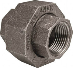 Made in USA - Size 1", Class 150, Malleable Iron Black Pipe Union - 150 psi, Threaded End Connection - Exact Tool & Supply