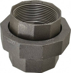Made in USA - Size 2-1/2", Class 150, Malleable Iron Black Pipe Union - 150 psi, Threaded End Connection - Exact Tool & Supply