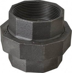 Made in USA - Size 3", Class 150, Malleable Iron Black Pipe Union - 150 psi, Threaded End Connection - Exact Tool & Supply