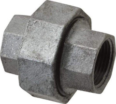 Made in USA - Class 150, 3/4" Galvanized Pipe Union - Threaded, Malleable Iron - Exact Tool & Supply
