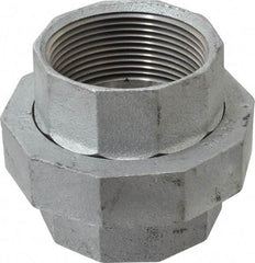 Made in USA - Class 150, 2-1/2" Galvanized Pipe Union - Threaded, Malleable Iron - Exact Tool & Supply