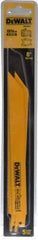 DeWALT - 9" Long x 3/4" Thick, Bi-Metal Reciprocating Saw Blade - Straight Profile, 10 to 14 TPI, Toothed Edge, Universal Shank - Exact Tool & Supply