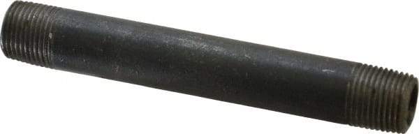 Made in USA - Schedule 80, 3/8" Diam x 4-1/2" Long Steel Black Pipe Nipple - Threaded - Exact Tool & Supply