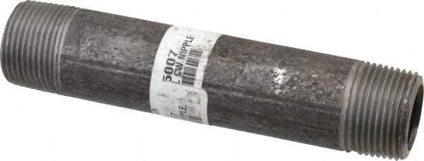 Made in USA - Schedule 80, 1" Diam x 6" Long Steel Black Pipe Nipple - Threaded - Exact Tool & Supply
