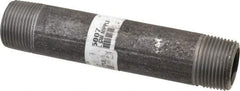 Made in USA - Schedule 80, 1" Diam x 6" Long Steel Black Pipe Nipple - Threaded - Exact Tool & Supply
