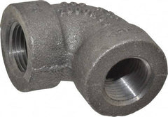 Made in USA - Size 1/2", Class 300, Malleable Iron Black Pipe 90° Elbow - 300 psi, Threaded End Connection - Exact Tool & Supply