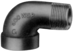 Made in USA - Size 2", Class 300, Malleable Iron Black Pipe 45° Street Elbow - 300 psi, Threaded End Connection - Exact Tool & Supply