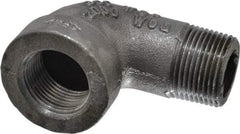 Made in USA - Size 1", Class 300, Malleable Iron Black Pipe 90° Street Elbow - 300 psi, Threaded End Connection - Exact Tool & Supply