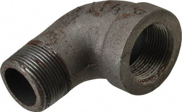 Made in USA - Size 1-1/4", Class 300, Malleable Iron Black Pipe 90° Street Elbow - 300 psi, Threaded End Connection - Exact Tool & Supply