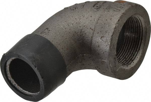 Made in USA - Size 1-1/2", Class 300, Malleable Iron Black Pipe 90° Street Elbow - 300 psi, Threaded End Connection - Exact Tool & Supply