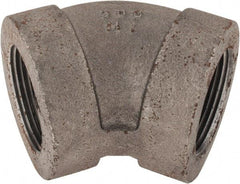 Made in USA - Size 1-1/4", Class 300, Malleable Iron Black Pipe 45° Elbow - 300 psi, Threaded End Connection - Exact Tool & Supply