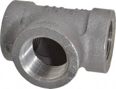 Made in USA - Size 1-1/4", Class 300, Malleable Iron Black Pipe Tee - 300 psi, Threaded End Connection - Exact Tool & Supply