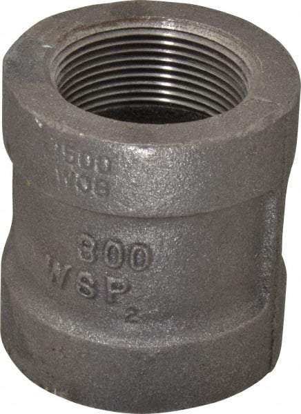 Made in USA - Size 1-1/2", Class 300, Malleable Iron Black Pipe Coupling - 300 psi, Threaded End Connection - Exact Tool & Supply