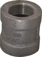 Made in USA - Size 1-1/2", Class 300, Malleable Iron Black Pipe Coupling - 300 psi, Threaded End Connection - Exact Tool & Supply