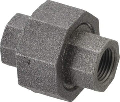 Made in USA - Size 3/8", Class 300, Malleable Iron Black Pipe Union - 300 psi, Threaded End Connection - Exact Tool & Supply