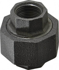 Made in USA - Size 3/4", Class 300, Malleable Iron Black Pipe Union - 300 psi, Threaded End Connection - Exact Tool & Supply