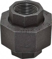 Made in USA - Size 1", Class 300, Malleable Iron Black Pipe Union - 300 psi, Threaded End Connection - Exact Tool & Supply