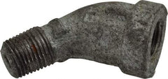 Made in USA - Class 150, 1/8" Galvanized Pipe 45° Street Elbow - Threaded, Malleable Iron - Exact Tool & Supply
