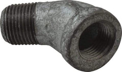 Made in USA - Class 150, 3/8" Galvanized Pipe 45° Street Elbow - Threaded, Malleable Iron - Exact Tool & Supply