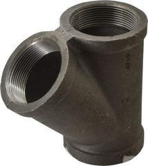 Made in USA - Size 2", Class 150, Malleable Iron Black Pipe 45° Lateral Y-Branch - 150 psi, Threaded End Connection - Exact Tool & Supply