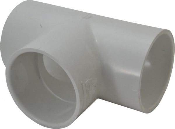 Value Collection - 3" PVC Plastic Pipe Tee - Schedule 40, Slip x Slip x Slip End Connections - Exact Tool & Supply