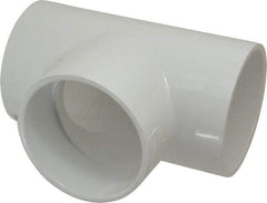 Value Collection - 4" PVC Plastic Pipe Tee - Schedule 40, Slip x Slip x Slip End Connections - Exact Tool & Supply