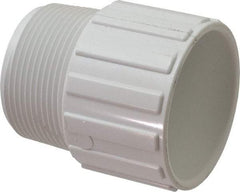Value Collection - 2-1/2" PVC Plastic Pipe Male Adapter - Schedule 40, MIPT x Slip End Connections - Exact Tool & Supply
