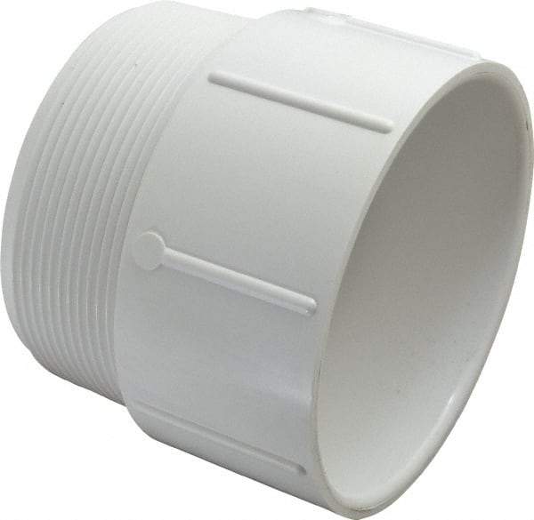 Value Collection - 4" PVC Plastic Pipe Male Adapter - Schedule 40, MIPT x Slip End Connections - Exact Tool & Supply