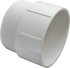 Value Collection - 4" PVC Plastic Pipe Male Adapter - Schedule 40, MIPT x Slip End Connections - Exact Tool & Supply