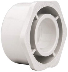 Value Collection - 4 x 2" PVC Plastic Pipe Bushing - Schedule 40, Spig x Slip End Connections - Exact Tool & Supply