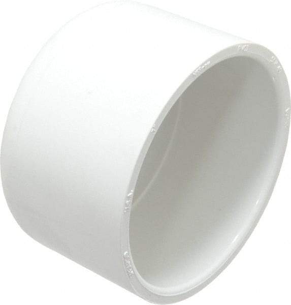Value Collection - 3" PVC Plastic Pipe End Cap - Schedule 40, Slip End Connections - Exact Tool & Supply