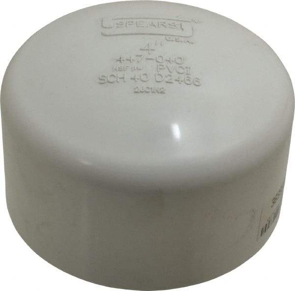 Value Collection - 4" PVC Plastic Pipe End Cap - Schedule 40, Slip End Connections - Exact Tool & Supply
