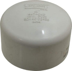 Value Collection - 4" PVC Plastic Pipe End Cap - Schedule 40, Slip End Connections - Exact Tool & Supply