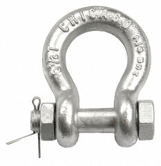 Anchor Shackle, Carbon Steel Body Material, Alloy Steel Pin Material, 1/4" Body Size, 5/16" Pin Dia.