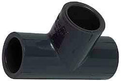 Value Collection - 1-1/2 x 1-1/2 x 1/2" PVC Plastic Pipe Tee - Schedule 40, Slip x Slip x FIPT End Connections - Exact Tool & Supply