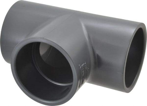 Value Collection - 3" PVC Plastic Pipe Tee - Schedule 80, Slip x Slip x Slip End Connections - Exact Tool & Supply