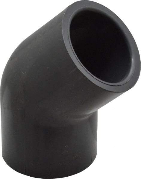 Value Collection - 1" PVC Plastic Pipe 45° Elbow - Schedule 80, Slip x Slip End Connections - Exact Tool & Supply