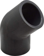 Value Collection - 1" PVC Plastic Pipe 45° Elbow - Schedule 80, Slip x Slip End Connections - Exact Tool & Supply