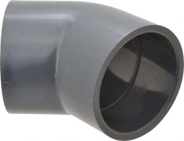 Value Collection - 3" PVC Plastic Pipe 45° Elbow - Schedule 80, Slip x Slip End Connections - Exact Tool & Supply