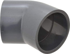 Value Collection - 3" PVC Plastic Pipe 45° Elbow - Schedule 80, Slip x Slip End Connections - Exact Tool & Supply