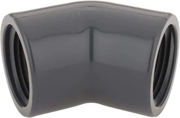 Value Collection - 3/4" PVC Plastic Pipe 45° Elbow - Schedule 80, FIPT x FIPT End Connections - Exact Tool & Supply