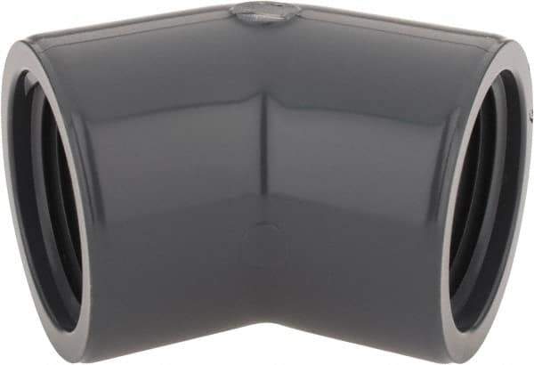 Value Collection - 1" PVC Plastic Pipe 45° Elbow - Schedule 80, FIPT x FIPT End Connections - Exact Tool & Supply