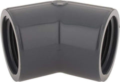 Value Collection - 1" PVC Plastic Pipe 45° Elbow - Schedule 80, FIPT x FIPT End Connections - Exact Tool & Supply