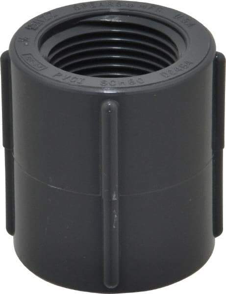 Value Collection - 3/4" PVC Plastic Pipe Coupling - Schedule 80, FIPT x FIPT End Connections - Exact Tool & Supply
