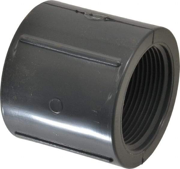 Value Collection - 1-1/2" PVC Plastic Pipe Coupling - Schedule 80, FIPT x FIPT End Connections - Exact Tool & Supply